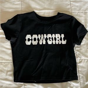 COWGIRL cropped t-shirt, M